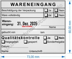 54120 Stempel Wareneingang Qualitätskontrolle Freigegeben Gesperrt Sonderfreigabe