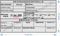 54120L Stempel Rechnungskontrolle Kostenstelle Belegnummer Zahlungsziel