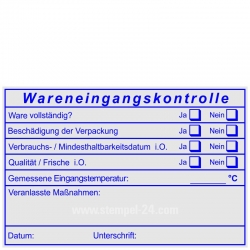 Stempel Wareneingangskontrolle Gastronomie Qualität Frische in Ordnung 5211