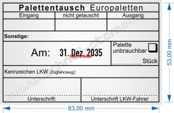 54110 Trodat Stempel Palettentausch Stückzahl Eingang Ausgang unbrauchbar