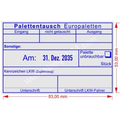 54110 Trodat Stempel Palettentausch Stückzahl Eingang Ausgang unbrauchbar