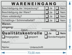 Stempel Wareneingangskontrolle Qualitätskontrolle Schimmelbefall 5211