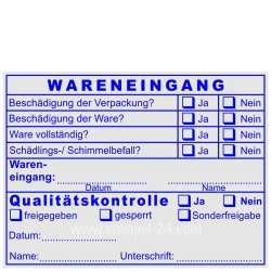 Stempel Wareneingangskontrolle Qualitätskontrolle Schimmelbefall 5211