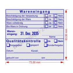 54120 Stempel Wareneingang Bioware in Ordnung