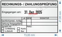 Kontierungsstempel Rechnungsprüfung Zahlungsprüfung 54110