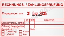 Kontierungsstempel Rechnungsprüfung Zahlungsprüfung 54110