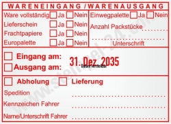 Wareneingangstempel Warenausgangsstempel Abholung Lieferant 54110