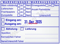 Wareneingangstempel Warenausgangsstempel Abholung Lieferant 54110