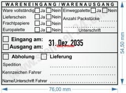 Warenausgangsstempel Wareneingangstempel Abholung Lieferant 54110