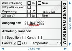 Warenausgangsstempel Abholung Transport 54110