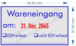 5460 Stempel Wareneingang am EDV erfasst EDV nicht erfasst