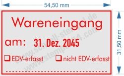 5460 Stempel Wareneingang am EDV erfasst EDV nicht erfasst