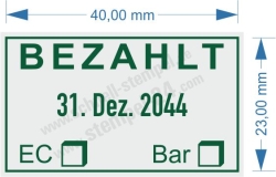 Stempel Bezahlt EC Bar • 5430