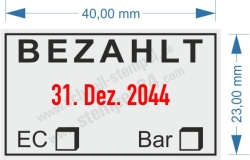 Stempel Bezahlt EC Bar • 5430