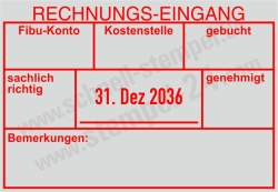 Stempel Rechnungseingang Fibukonto Gebucht • 5480