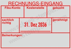 5480 Stempel Rechnungseingang Fibukonto Gebucht