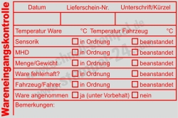 Stempel Wareneingangskontrolle Mindesthaltbarkeitsdatum Temperatur 5211