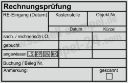 5211 Kontierungsstempel Rechnungsprüfung Kostenstelle Objektnummer