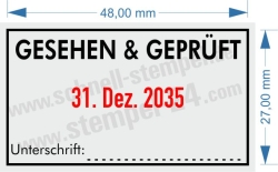 5440 Stempel Gesehen Geprüft Datum Unterschrift