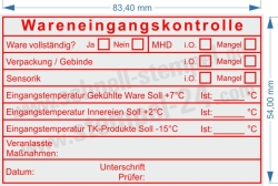 Stempel Wareneingangskontrolle MHD Tiefkühlware Innereien Temperatur • 5211