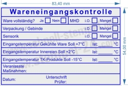 Stempel Wareneingangskontrolle MHD Tiefkühlware Innereien Temperatur • 5211