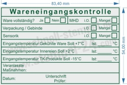 Stempel Wareneingangskontrolle MHD Tiefkühlware Innereien Temperatur • 5211