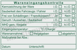 Stempel Warenannahme Lebensmittelkontrolle Charge • 5211