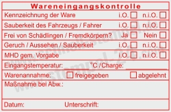Stempel Warenannahme Lebensmittelkontrolle Charge • 5211