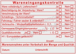 Stempel Wareneingangskontrolle Temperatur Sauberkeit Palettentausch • Trodat 5212 •