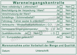 Stempel Wareneingangskontrolle Temperatur Sauberkeit Palettentausch • Trodat 5212 •