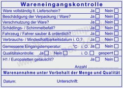 Stempel Wareneingangskontrolle Temperatur Sauberkeit Palettentausch • Trodat 5212 •