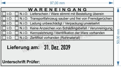 Wareneingangstempel Kennzeichnung Zertifikat • 54120