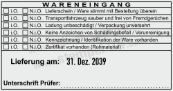 Wareneingangstempel Kennzeichnung Zertifikat • 54120