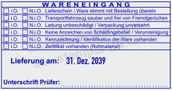Wareneingangstempel Kennzeichnung Zertifikat • 54120
