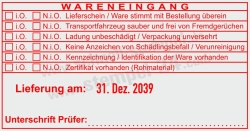 Wareneingangstempel Kennzeichnung Zertifikat • 54120