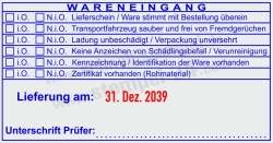 Wareneingangstempel Kennzeichnung Zertifikat • 54120
