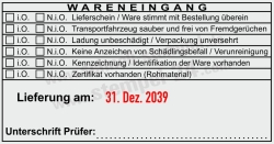 Wareneingangstempel Kennzeichnung Zertifikat • 54120