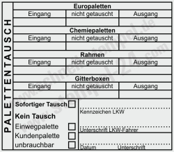 Stempel Palettentausch Chemiepaletten Europaletten Gitterboxen | 5212