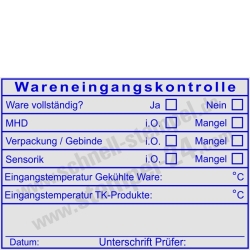 HACCP Kontrollstempel Wareneingang Temperaturprüfung Sensorik & Mindesthaltbarkeit  • 5208