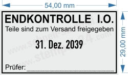 Stempel Endkontrolle In Ordnung Teile zum Versand freigegeben | 5460