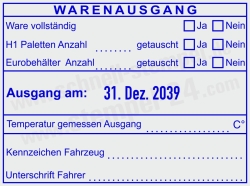 HACCP Warenausgangsstempel H1 | Paletten & Eurokisten | Temperatur gemessen | 54110