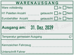 HACCP Warenausgangsstempel H1 | Paletten & Eurokisten | Temperatur gemessen | 54110