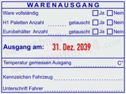 HACCP Warenausgangsstempel H1 | Paletten & Eurokisten | Temperatur gemessen | 54110