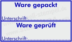 Stempel Ware gepackt - Ware geprüft • 5200