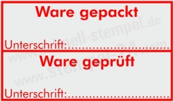 Stempel Ware gepackt - Ware geprüft • 5200