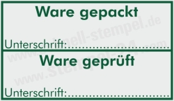Stempel Ware gepackt - Ware geprüft • 5200