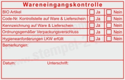 Stempel Warenkontrolle HACCP nach Grundsätzen und Hygieneanforderungen • 5211