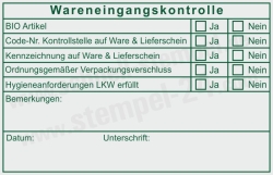 Stempel Warenkontrolle HACCP nach Grundsätzen und Hygieneanforderungen • 5211