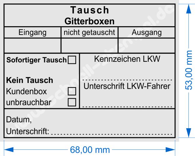 Trodat 5211 Musterabdruck Tausch Gitterboxen