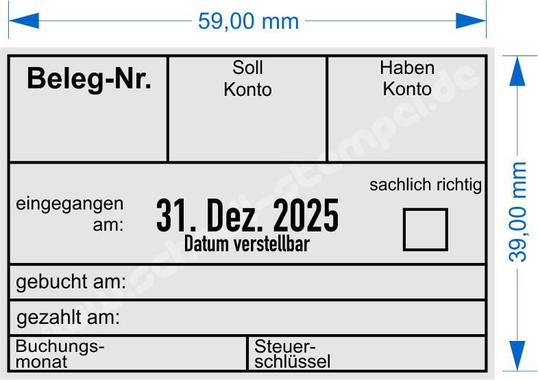 Kontierungsstempel Kosten Belegnummer Steuerschlüssel Gebucht Buchungsmonat